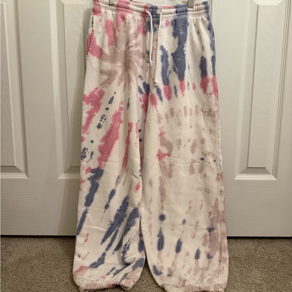 Aeropostale Pink and Blue Tie-Dye Joggers